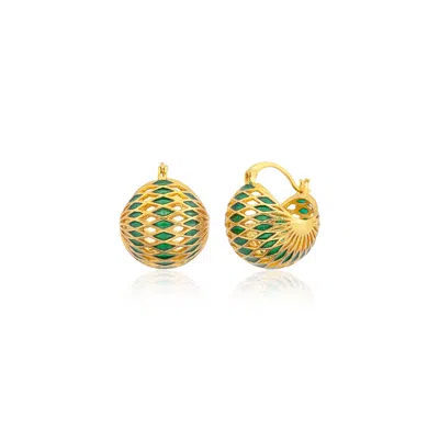 Milou Jewelry Women's Basket Earrings - Green