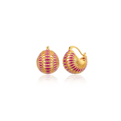 Milou Jewelry Women's Basket Earrings - Pink & Purple