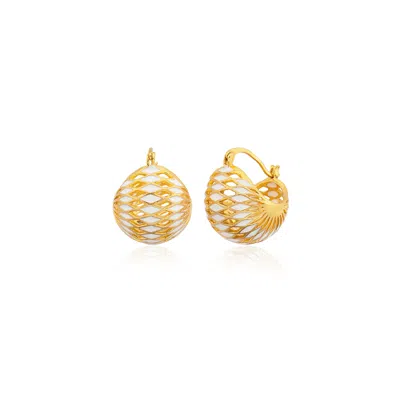 Milou Jewelry Women's Basket Earrings - White