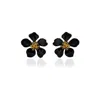 Milou Jewelry Women's Black Cherry Blossom Flower Earrings In Black