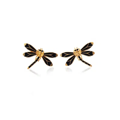 Milou Jewelry Women's Black Dragonfly Earrings