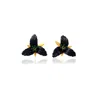 Milou Jewelry Women's Black Lily Flower Earrings In Black
