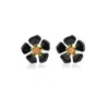 Milou Jewelry Women's Black Primrose Flower Earrings In Black