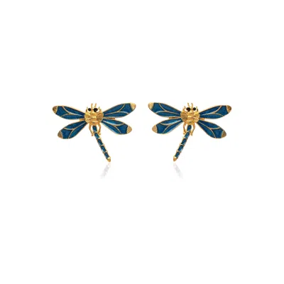 Milou Jewelry Women's Blue Dragonfly Earrings