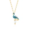 Milou Jewelry Women's Blue Flamingo Necklace In Blue