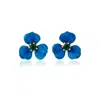 Milou Jewelry Women's Blue Petal Flower Earrings In Blue