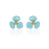 Milou Jewelry Women's Blue Turquoise Bloom Flower Earrings In Blue