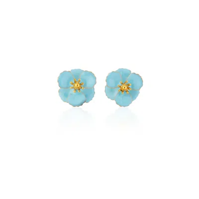 Milou Jewelry Women's Blue Turquoise Blossom Flower Earrings