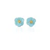 Milou Jewelry Women's Blue Turquoise Petite Flower Earrings In Blue