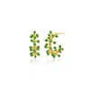 Milou Jewelry Women's Charlotte Hoop Earrings - Green In Green