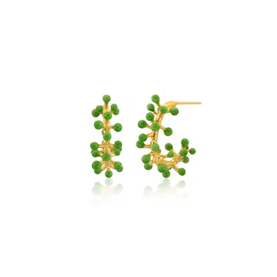 Milou Jewelry Women's Charlotte Hoop Earrings - Green