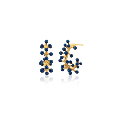 Milou Jewelry Women's Charlotte Hoop Earrings - Navy Blue