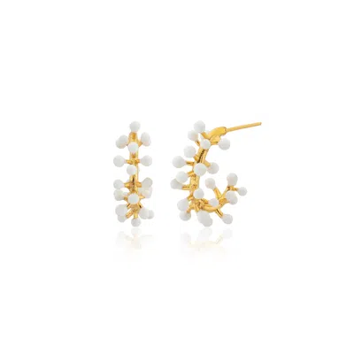 Milou Jewelry Women's Charlotte Hoop Earrings - White