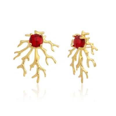 Milou Jewelry Women's Coral Earrings - Gold