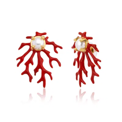 Milou Jewelry Women's Coral Earrings - Red