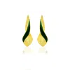 Milou Jewelry Women's Dark Green & Gold Infinity Earrings In Green