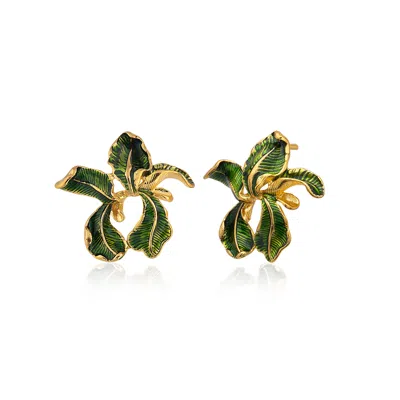 Milou Jewelry Women's Fleur De Lis Earrings - Green