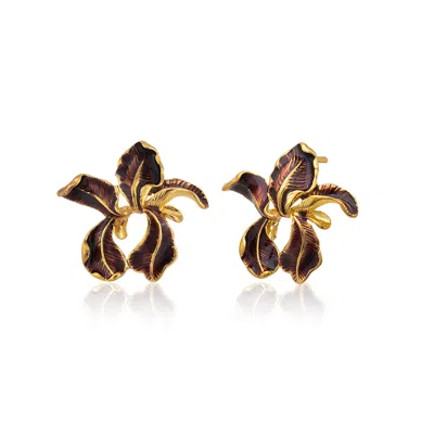 Milou Jewelry Women's Fleur De Lis Earrings - Purple