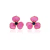 Milou Jewelry Women's Fuchsia Pink Petal Flower Earrings In Pink