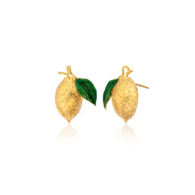 Milou Jewelry Women's Gold Lemon Earrings