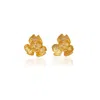 Milou Jewelry Women's Gold Rose Flower Earrings In Gold