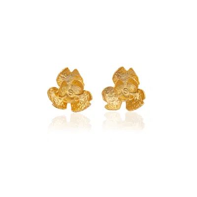 Milou Jewelry Women's Gold Rose Flower Earrings