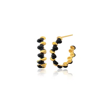 Milou Jewelry Women's Grace Hoop Earrings - Black
