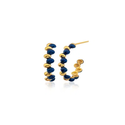 Milou Jewelry Women's Grace Hoop Earrings - Blue