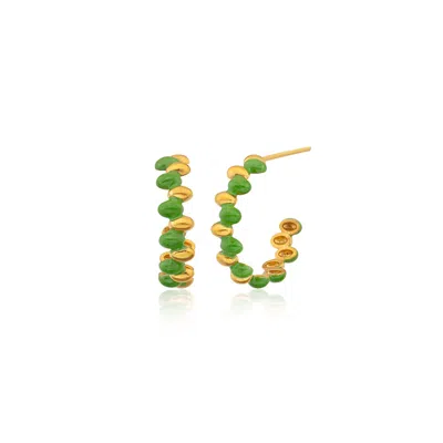 Milou Jewelry Women's Grace Hoop Earrings - Green