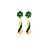 Milou Jewelry Women's Green & Gold Infinity Drop Earrings In Green