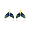 Milou Jewelry Women's Green & Navy Blue Whale Tail Earrings In Green