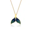 Milou Jewelry Women's Green & Navy Blue Whale Tail Necklace In Green