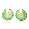 Milou Jewelry Women's Green Lemon Slice Earrings In Green