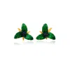 Milou Jewelry Women's Green Lily Flower Earrings In Green