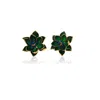 Milou Jewelry Women's Green Lotus Flower Earrings In Green