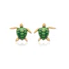 Milou Jewelry Women's Green Sea Turtle Earrings In Green