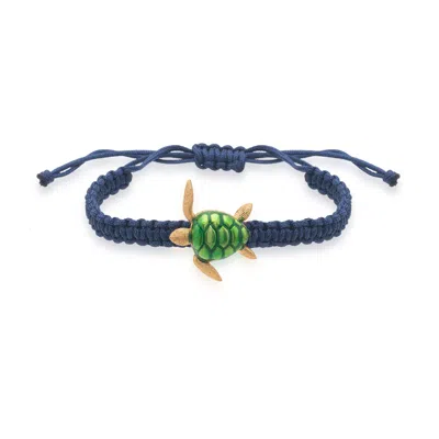 Milou Jewelry Women's Green Sea Turtle Pull Cord Bracelet