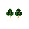 Milou Jewelry Women's Green Three-leafed Clover Earrings In Green