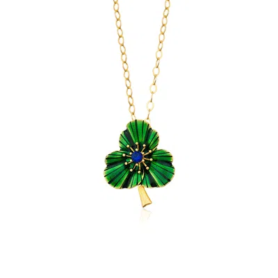Milou Jewelry Women's Green Three-leafed Clover Necklace