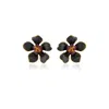 Milou Jewelry Women's Grey Cherry Blossom Flower Earrings In Gray