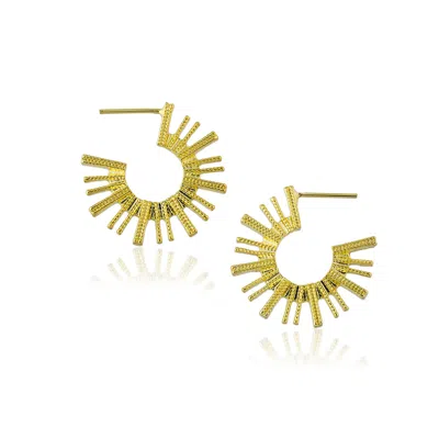Milou Jewelry Women's Large Gold Sun Hoop Earrings