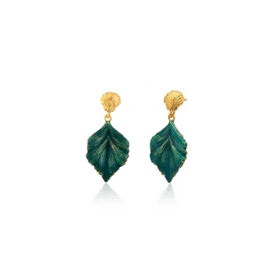 Milou Jewelry Women's Leaf Drop Earrings - Turquoise Blue