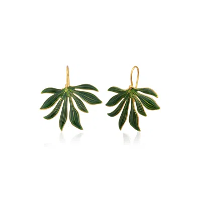 Milou Jewelry Women's Leaf Earrings - Green