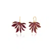 Milou Jewelry Women's Leaf Earrings - Red In Red