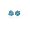 Milou Jewelry Women's Light Blue Petite Flower Earrings In Blue
