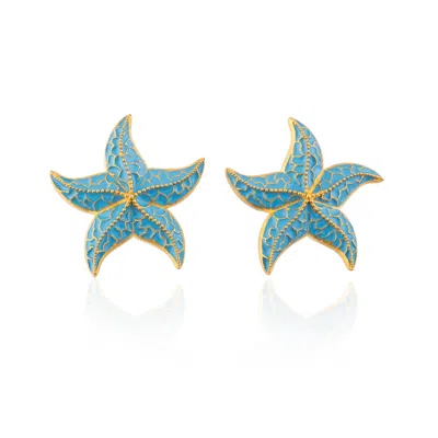 Milou Jewelry Women's Light Blue Starfish Earrings