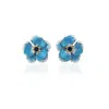 Milou Jewelry Women's Light Blue Viola Flower Earrings In Blue
