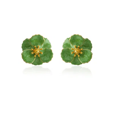 Milou Jewelry Women's Light Green Blossom Flower Earrings