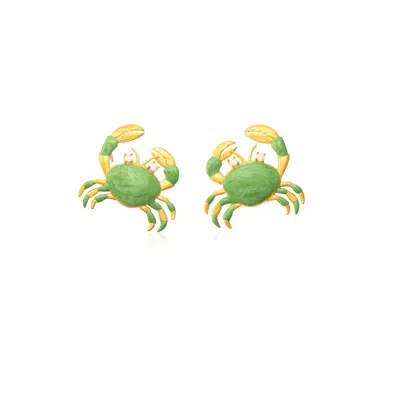 Milou Jewelry Women's Light Green Crab Earrings