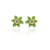 Milou Jewelry Women's Light Green Daffodil Flower Earrings In Green
